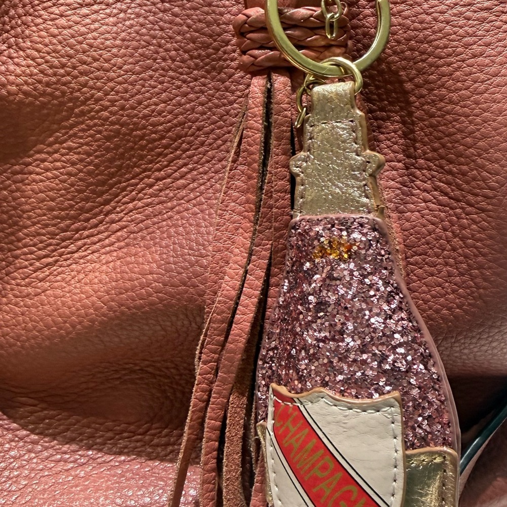 Vince Camuto Blush Rose Leather Bag with Tassel Charm - Picture 6 of 11